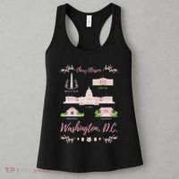 Washington Dc Cherry Blossom Monument Women's Tank Top thumb 3