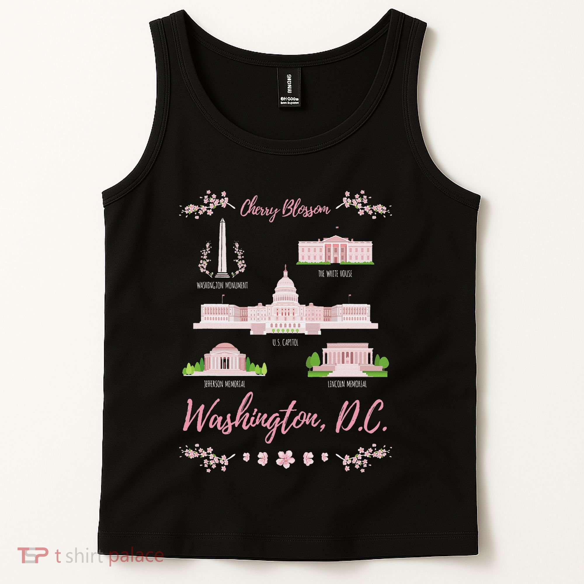 Washington Dc Cherry Blossom Monument Tank Top