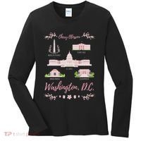Washington Dc Cherry Blossom Monument Women's Long Sleeve Shirt thumb 0