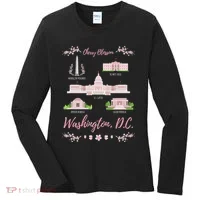 Washington Dc Cherry Blossom Monument Women's Long Sleeve Shirt thumb 0