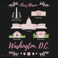 Washington Dc Cherry Blossom Monument Women's Long Sleeve Shirt thumb 2