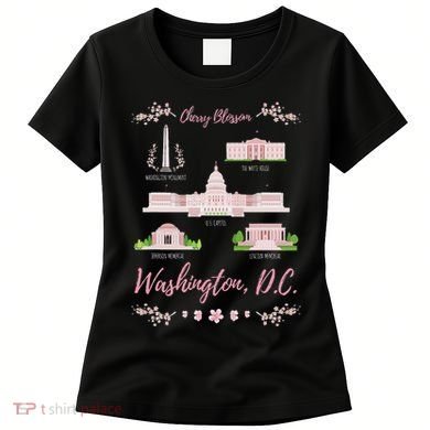 Washington Dc Cherry Blossom Monument Women's T-Shirt