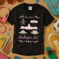 Washington Dc Cherry Blossom Monument Kids T-Shirt thumb 3