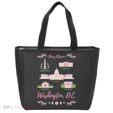 Washington Dc Cherry Blossom Monument Tote Bag