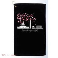 Washington Dc Cherry Blossoms Monuments Memorials Golf Towel thumb 0