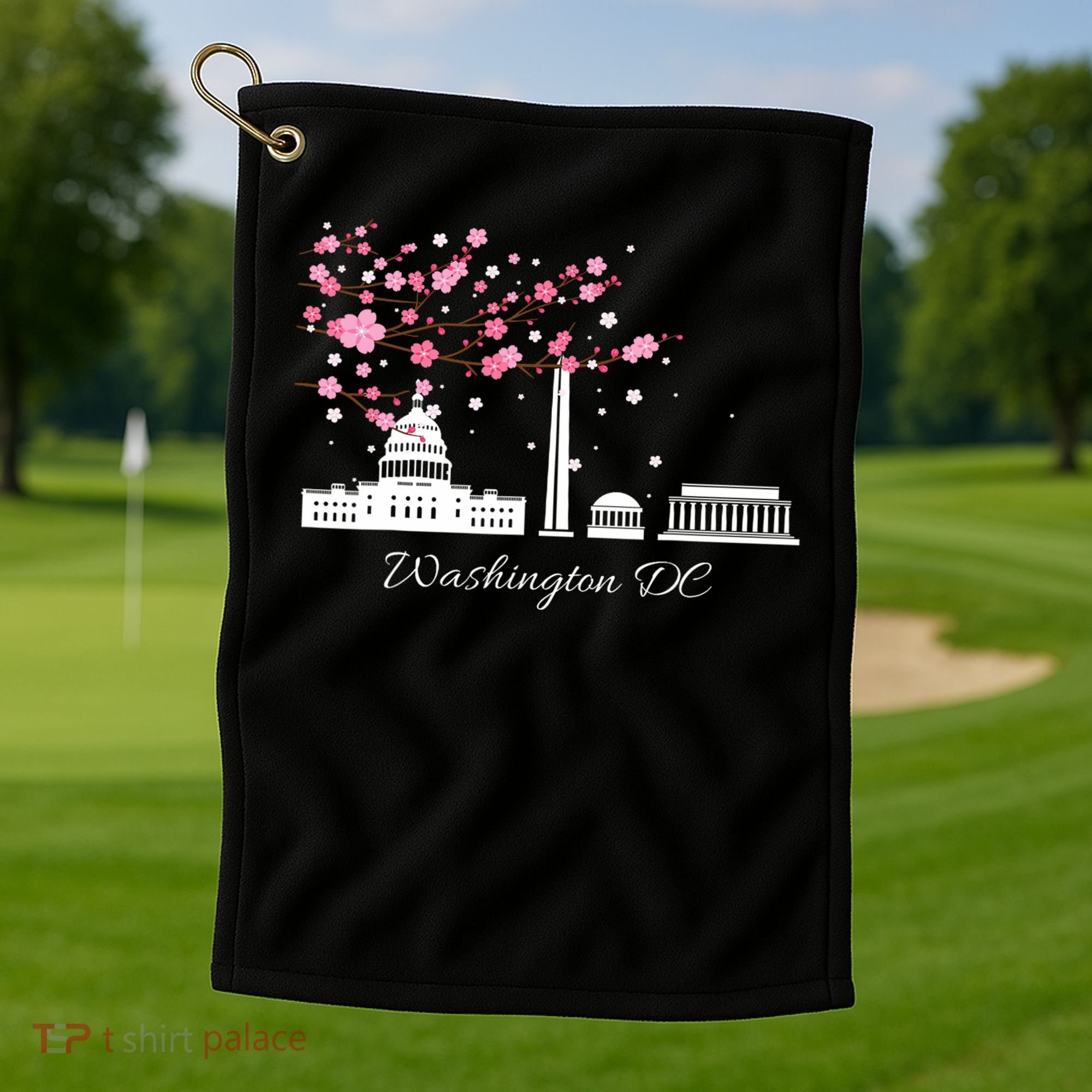 Washington Dc Cherry Blossoms Monuments Memorials Golf Towel