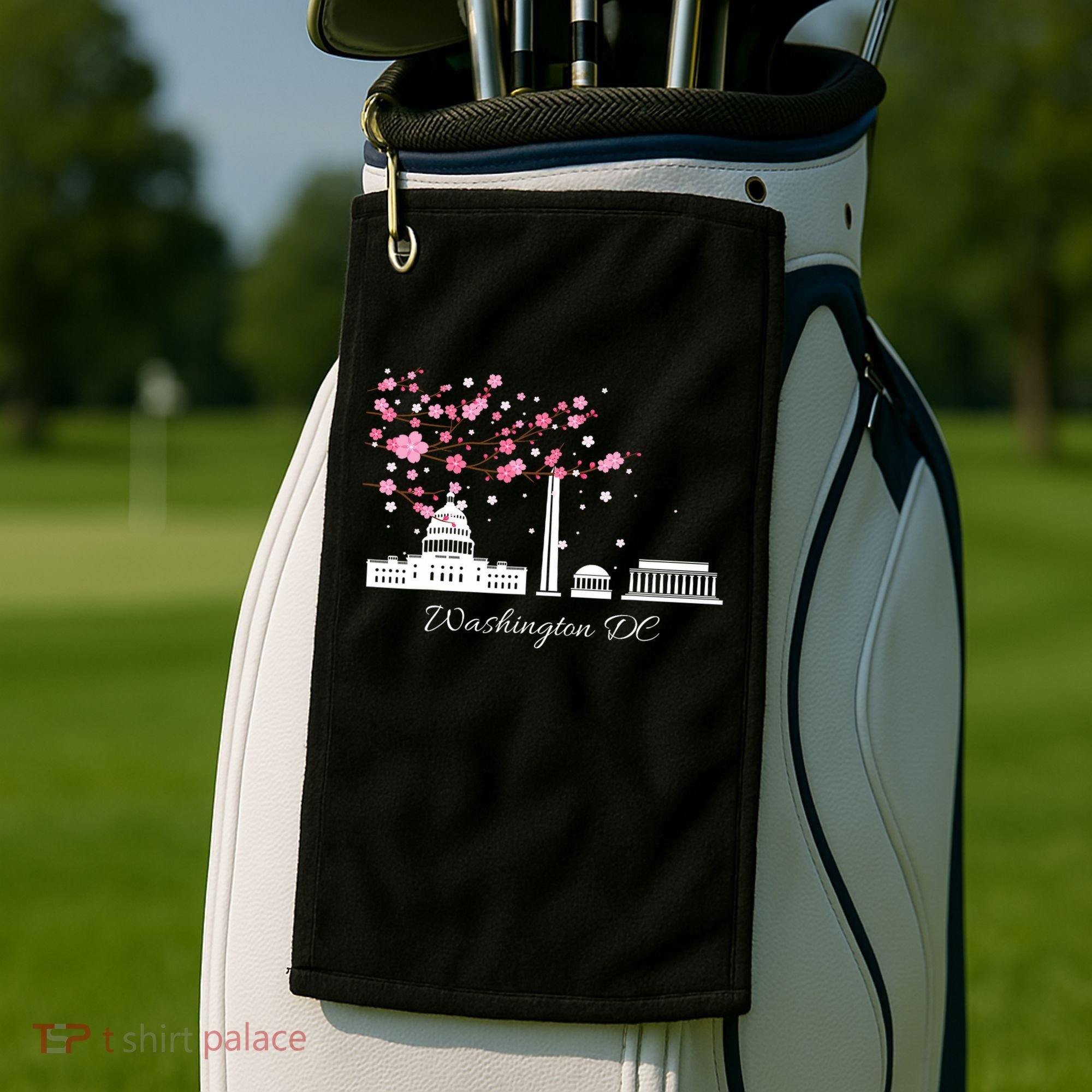 Washington Dc Cherry Blossoms Monuments Memorials Golf Towel