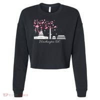 Washington Dc Cherry Blossoms Monuments Memorials Cropped Pullover Crew thumb 0