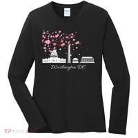Washington Dc Cherry Blossoms Monuments Memorials Women's Long Sleeve Shirt thumb 0