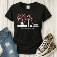 Washington Dc Cherry Blossoms Monuments Memorials Women's T-Shirt thumb 3