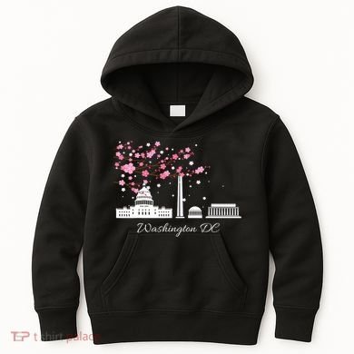 Washington Dc Cherry Blossoms Monuments Memorials Kids Hoodie