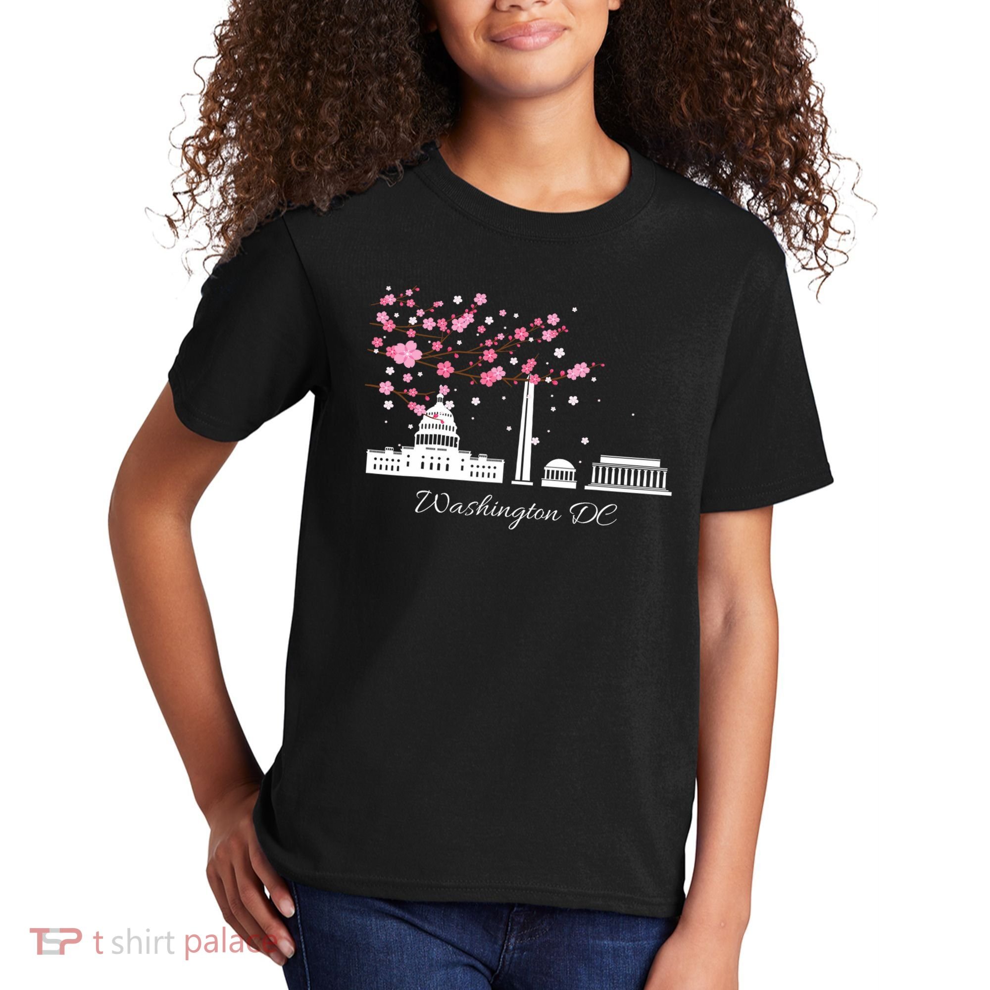 Washington Dc Cherry Blossoms Monuments Memorials Kids T-Shirt