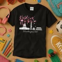 Washington Dc Cherry Blossoms Monuments Memorials Kids T-Shirt thumb 3