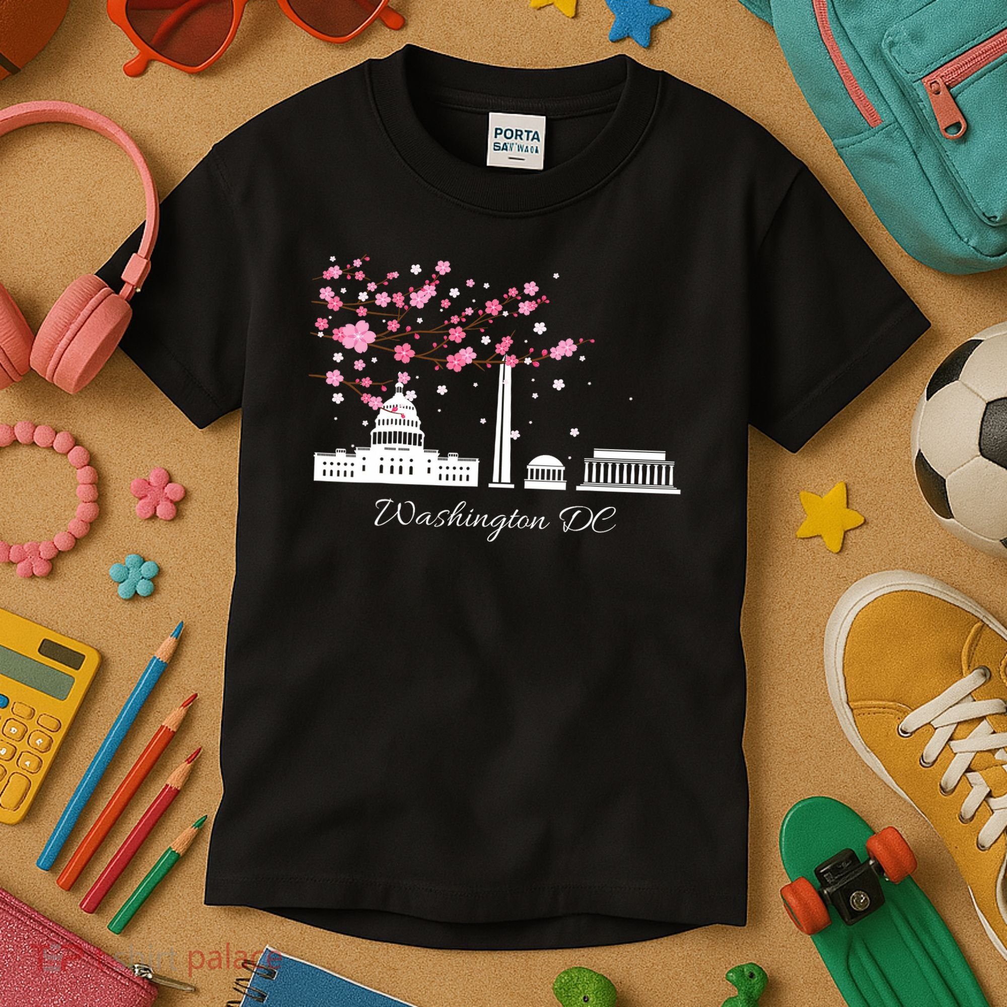 Washington Dc Cherry Blossoms Monuments Memorials Kids T-Shirt
