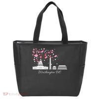 Washington Dc Cherry Blossoms Monuments Memorials Tote Bag thumb 0