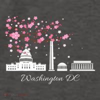 Washington Dc Cherry Blossoms Monuments Memorials Vector Backpack thumb 2