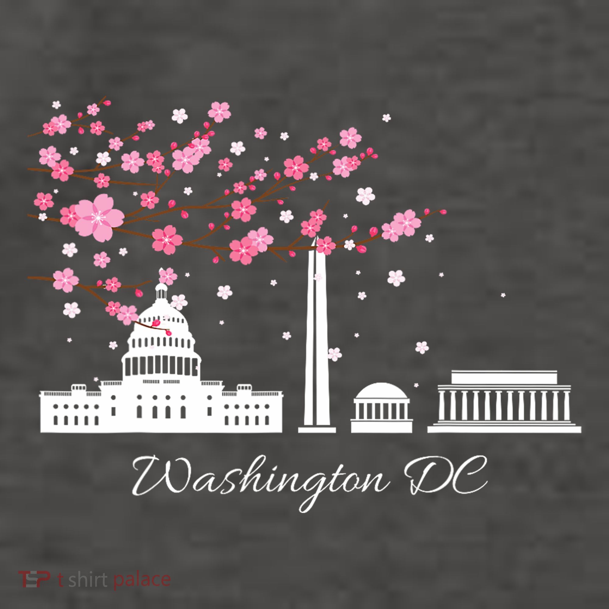 Washington Dc Cherry Blossoms Monuments Memorials Vector Backpack