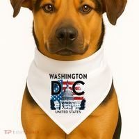 Washington Dc Capitol Hill Usa Souvenirs Gifts USA-Made Doggie Bandana thumb 1