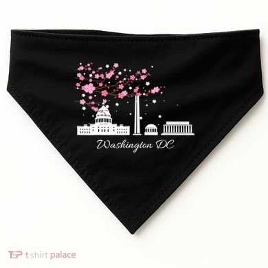 Washington DC Cherry Blossoms Monuments Memorials TShirt USA-Made Doggie Bandana