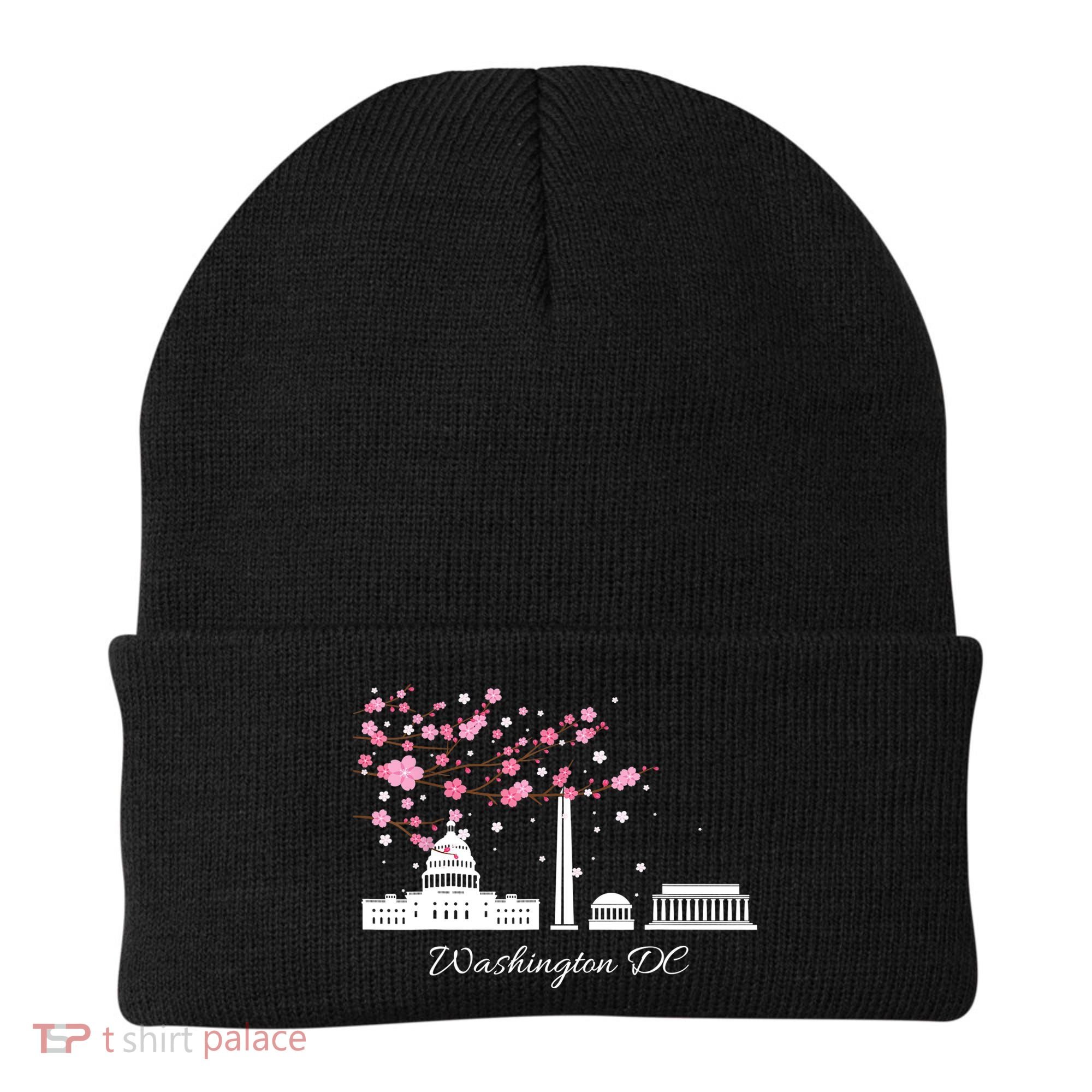 Washington DC Cherry Blossoms Monuments Memorials TShirt Beanie