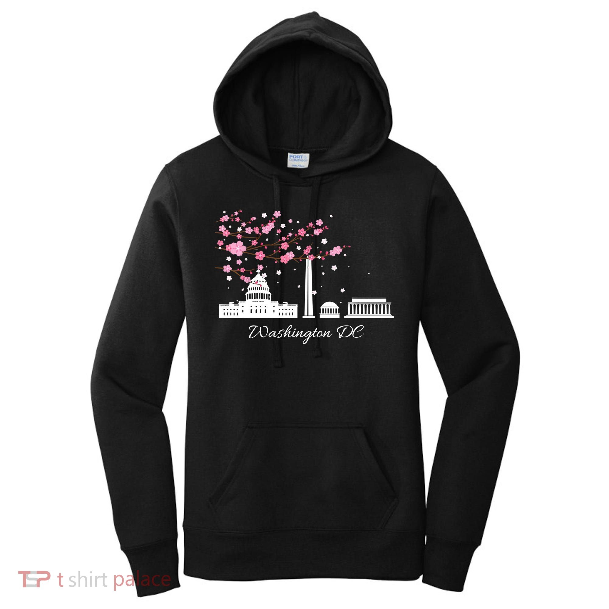 Washington DC Cherry Blossoms Monuments Memorials TShirt Women's Hoodie