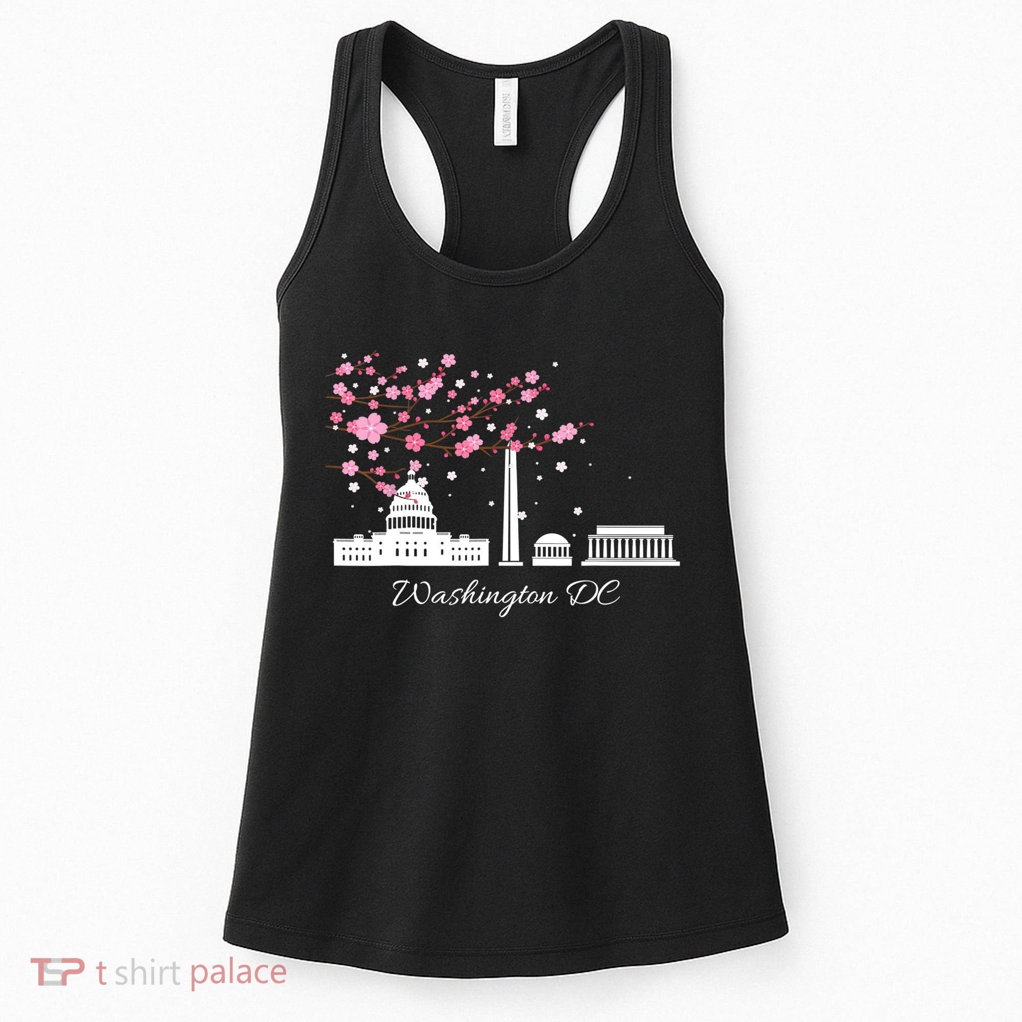 Washington DC Cherry Blossoms Monuments Memorials TShirt Women's Tank Top