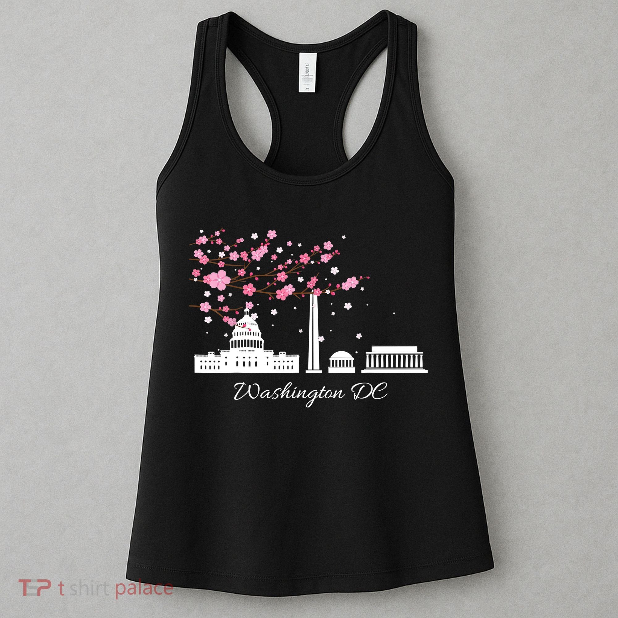 Washington DC Cherry Blossoms Monuments Memorials TShirt Women's Tank Top