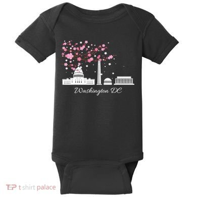 Washington DC Cherry Blossoms Monuments Memorials TShirt Baby Bodysuit