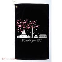 Washington DC Cherry Blossoms Monuments Memorials TShirt Golf Towel thumb 0