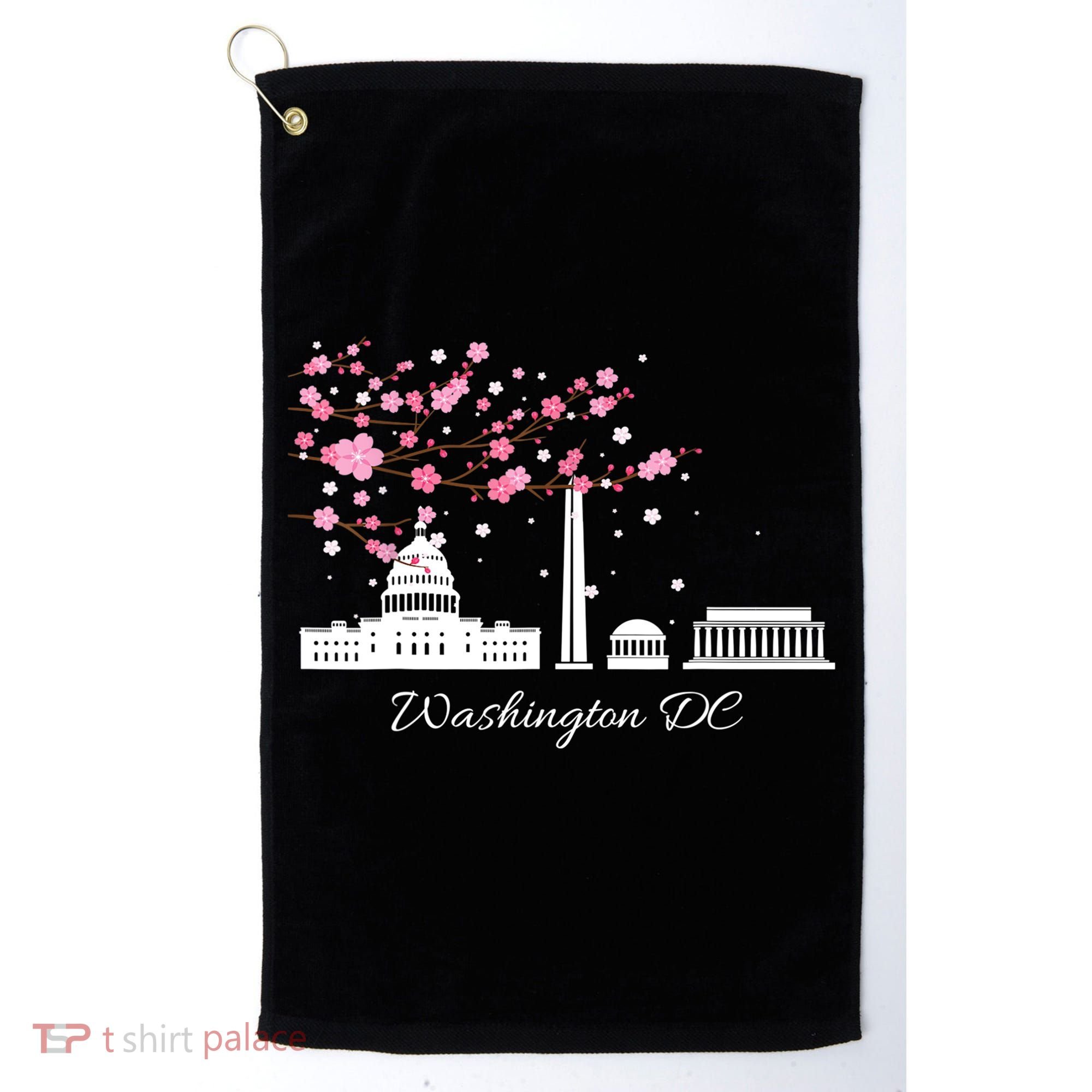 Washington DC Cherry Blossoms Monuments Memorials TShirt Golf Towel