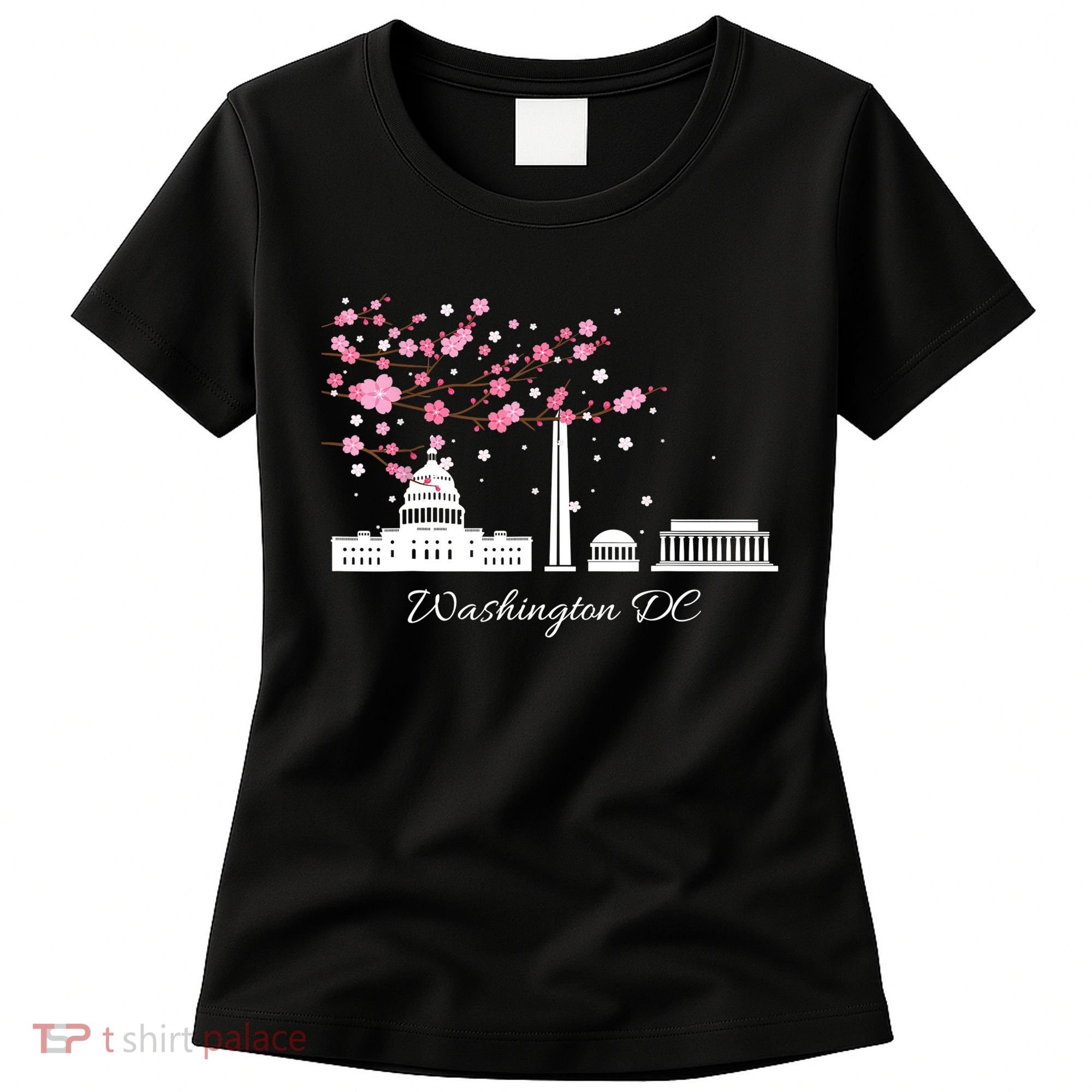 Washington DC Cherry Blossoms Monuments Memorials TShirt Women's T-Shirt