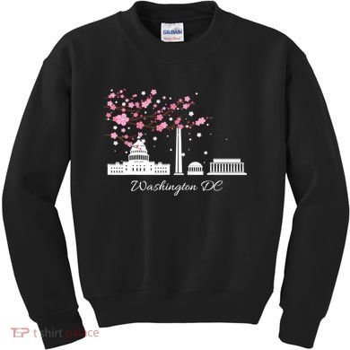 Washington DC Cherry Blossoms Monuments Memorials TShirt Kids Sweatshirt