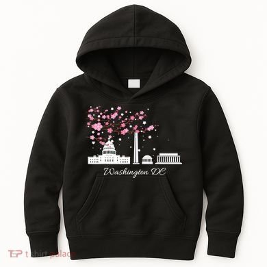 Washington DC Cherry Blossoms Monuments Memorials TShirt Kids Hoodie