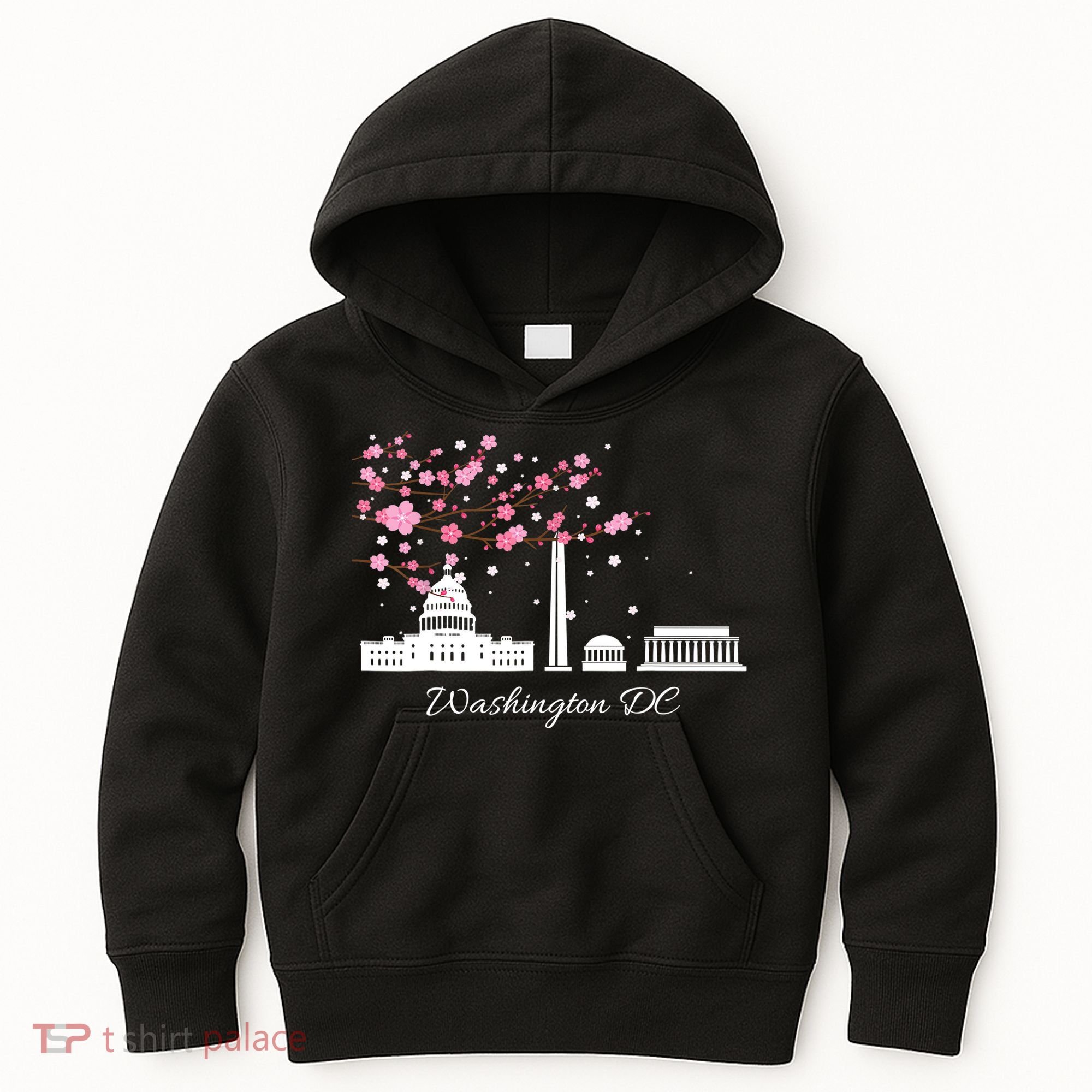 Washington DC Cherry Blossoms Monuments Memorials TShirt Kids Hoodie