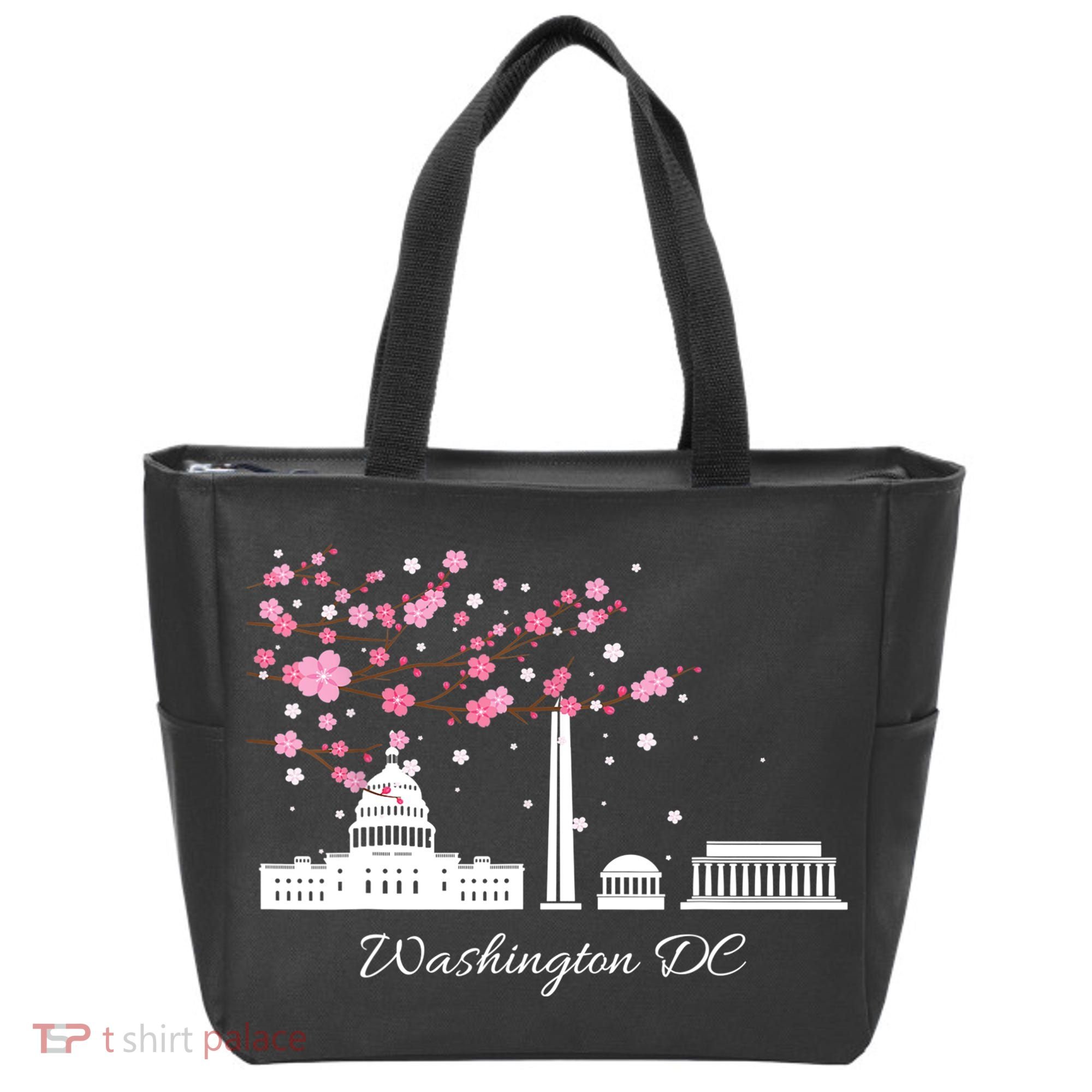 Washington DC Cherry Blossoms Monuments Memorials TShirt Tote Bag