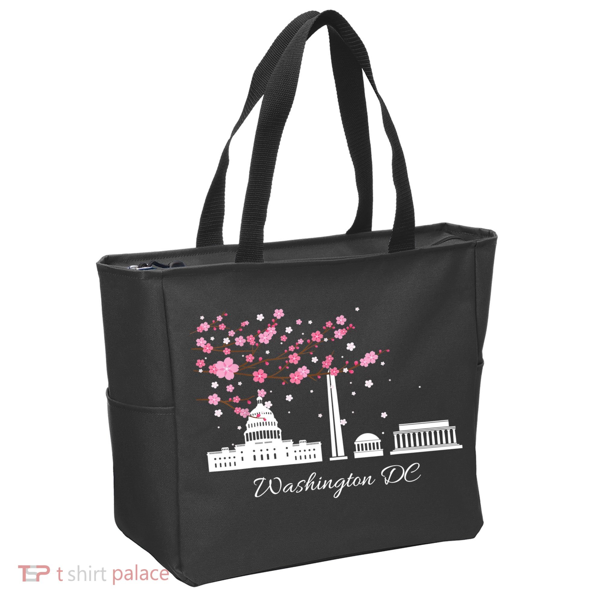 Washington DC Cherry Blossoms Monuments Memorials TShirt Tote Bag