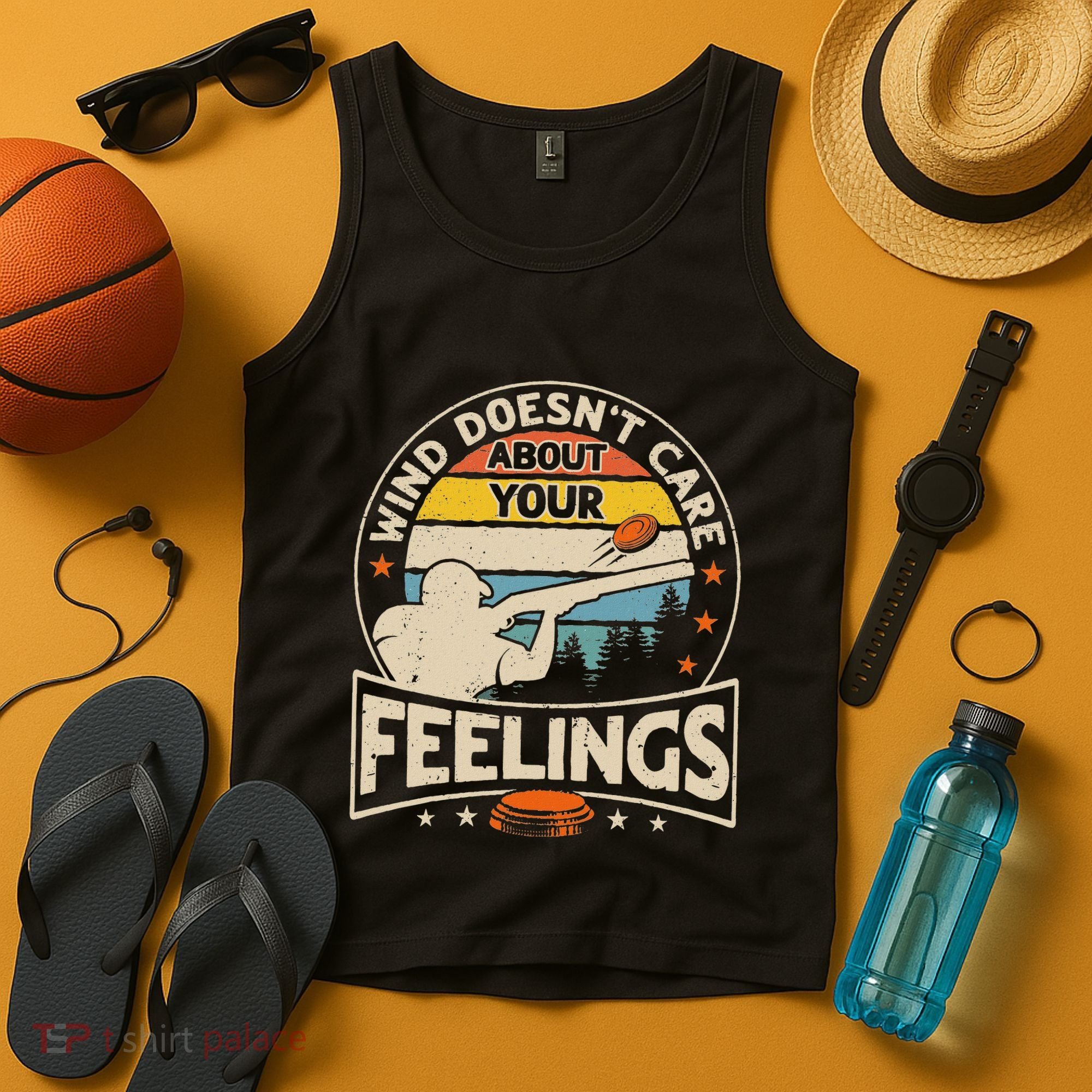Wind DoesnT Care About Feelings Clay Trap Skeet Shooting Tank Top