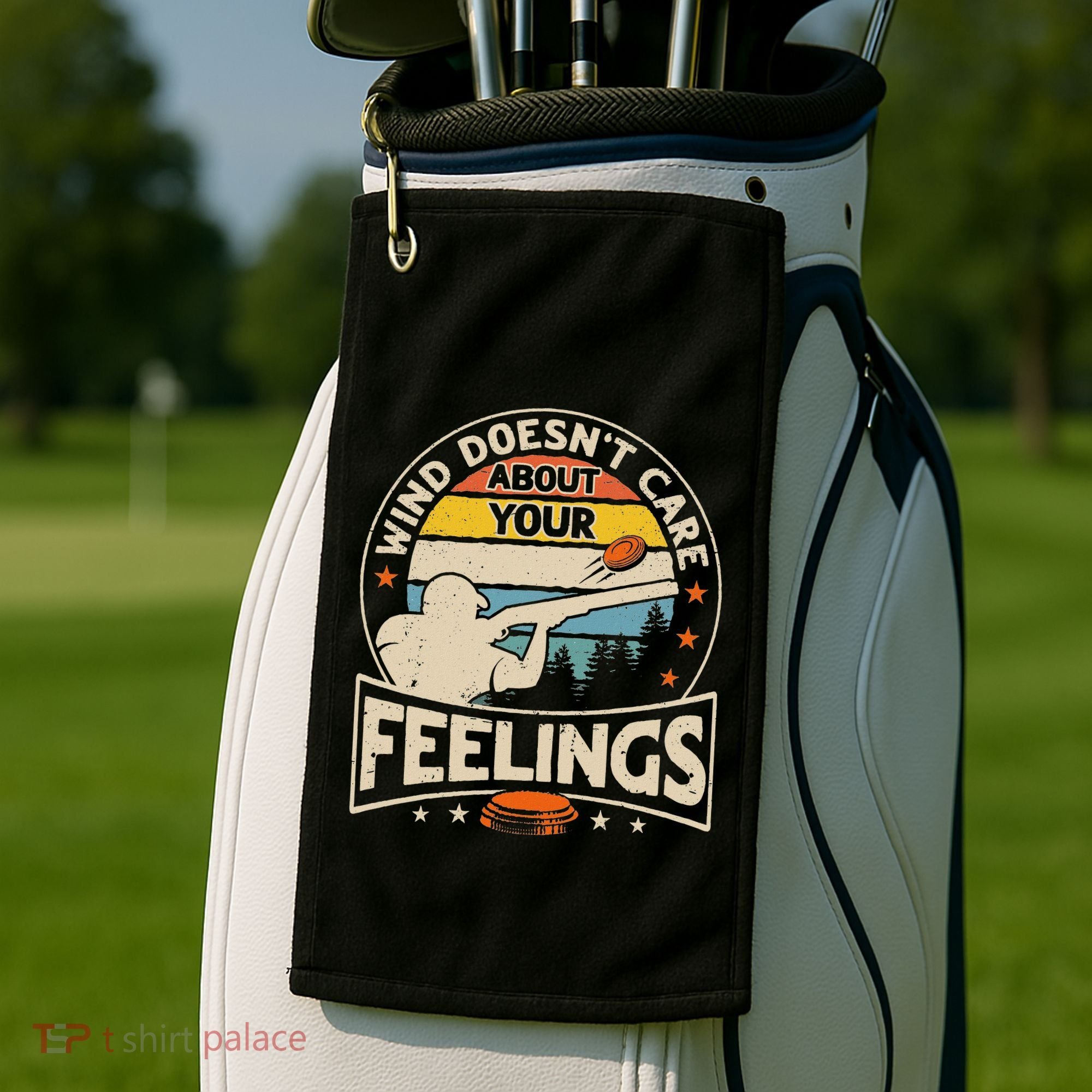 Wind DoesnT Care About Feelings Clay Trap Skeet Shooting Golf Towel