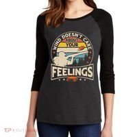 Wind DoesnT Care About Feelings Clay Trap Skeet Shooting Women's Tri-Blend 3/4-Sleeve Raglan Shirt thumb 2