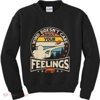 Wind DoesnT Care About Feelings Clay Trap Skeet Shooting Kids Sweatshirt thumb 0