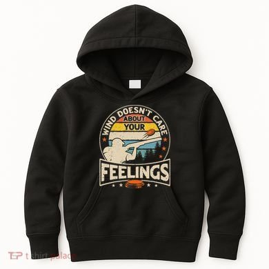 Wind DoesnT Care About Feelings Clay Trap Skeet Shooting Kids Hoodie