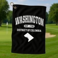 Washington DC District Of Columbia Est 1790 Varsity Golf Towel thumb 1