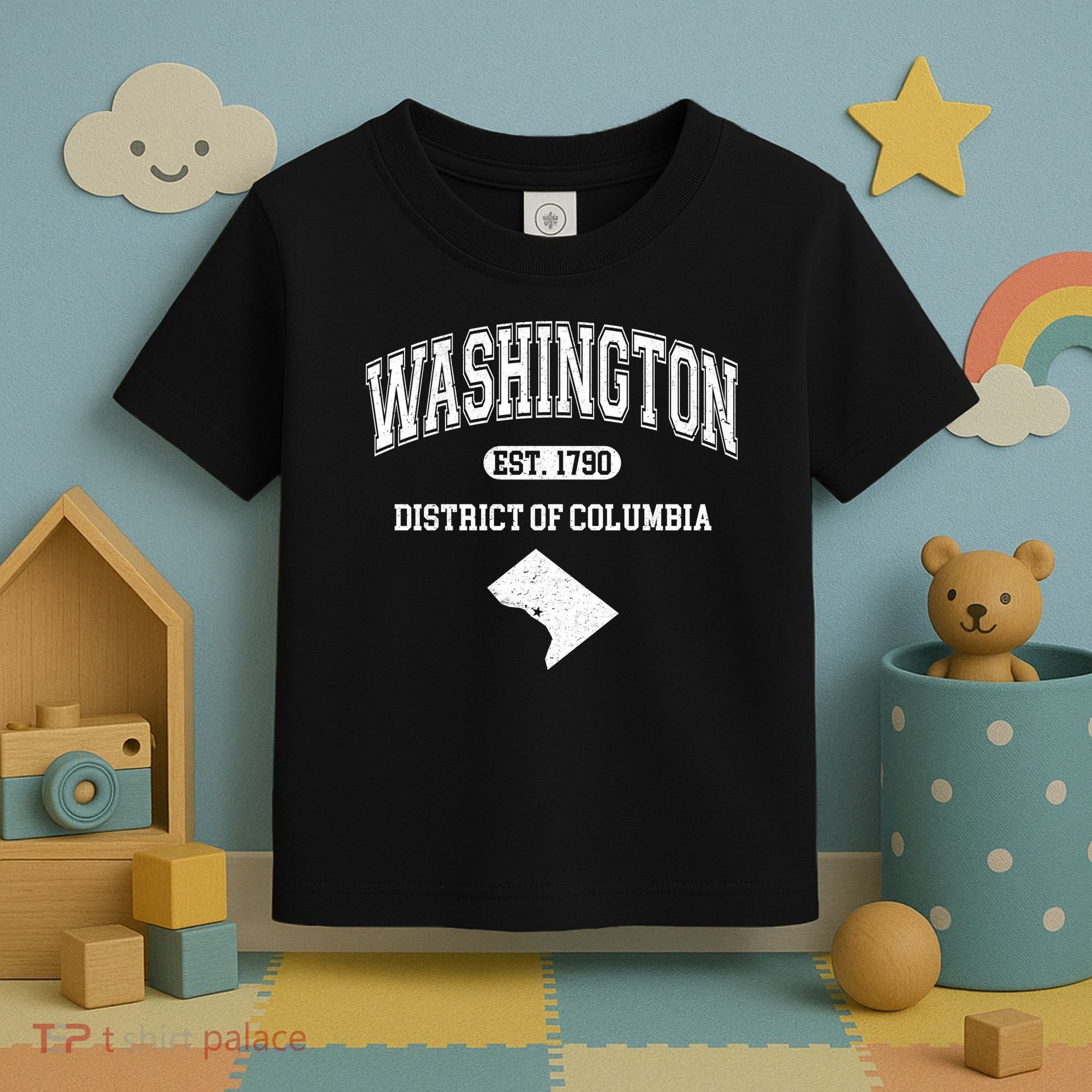 Washington DC District Of Columbia Est 1790 Varsity Toddler T-Shirt