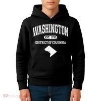 Washington DC District Of Columbia Est 1790 Varsity Kids Hoodie thumb 4
