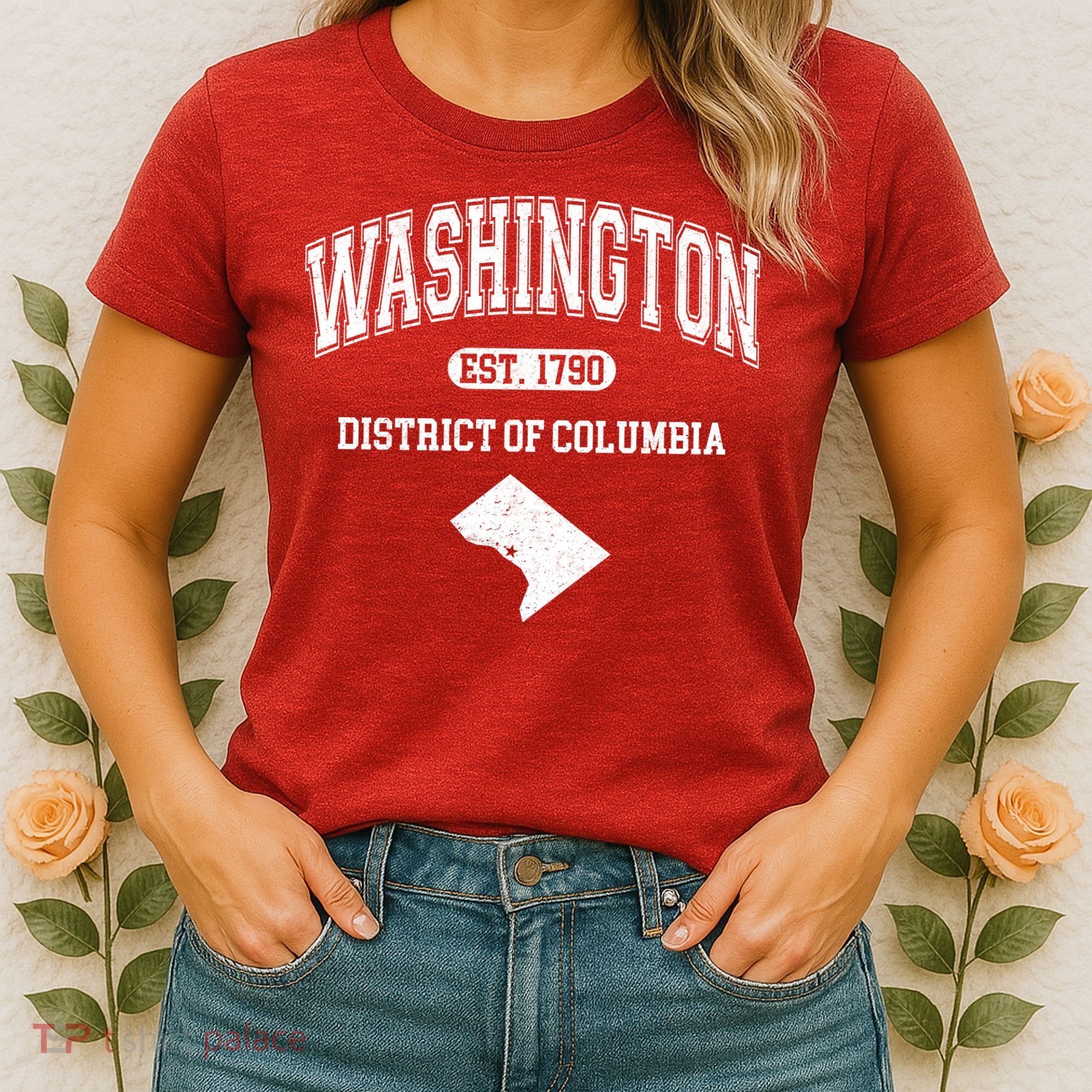 Washington DC District Of Columbia Est 1790 Varsity Women's T-Shirt