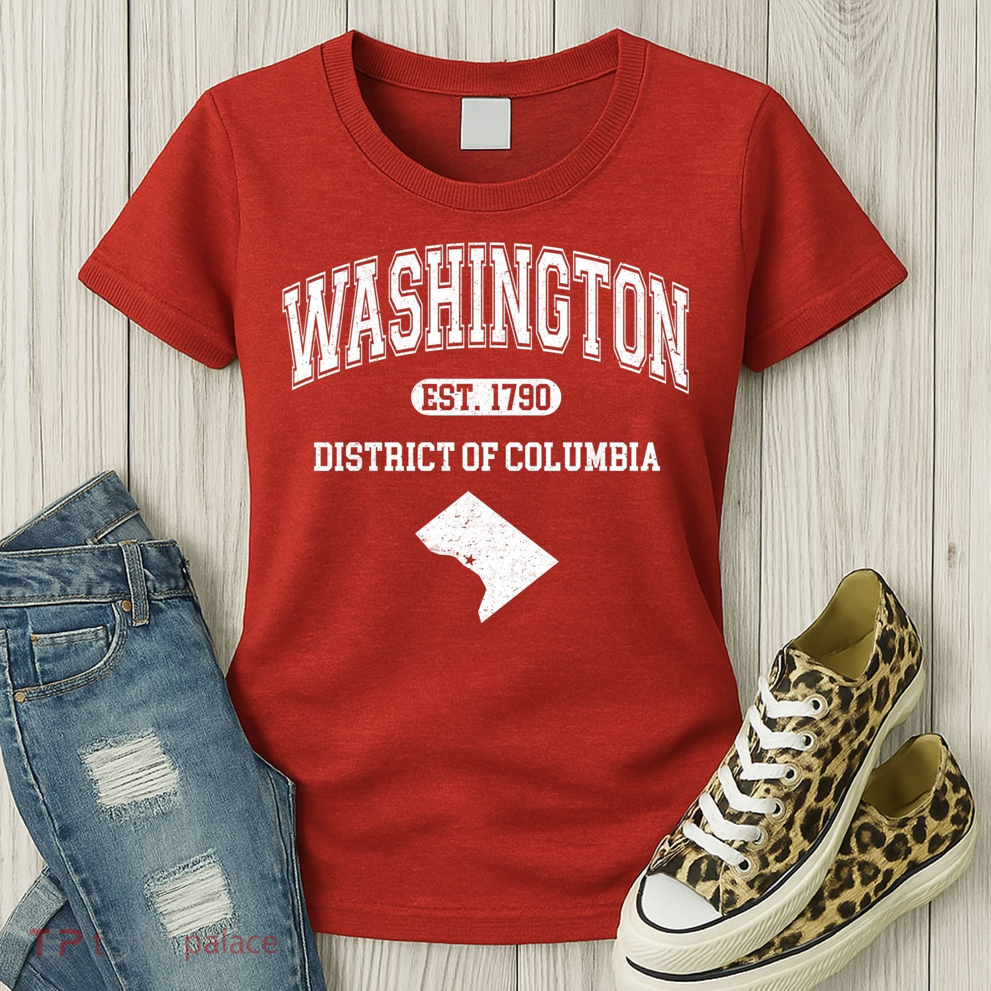 Washington DC District Of Columbia Est 1790 Varsity Women's T-Shirt