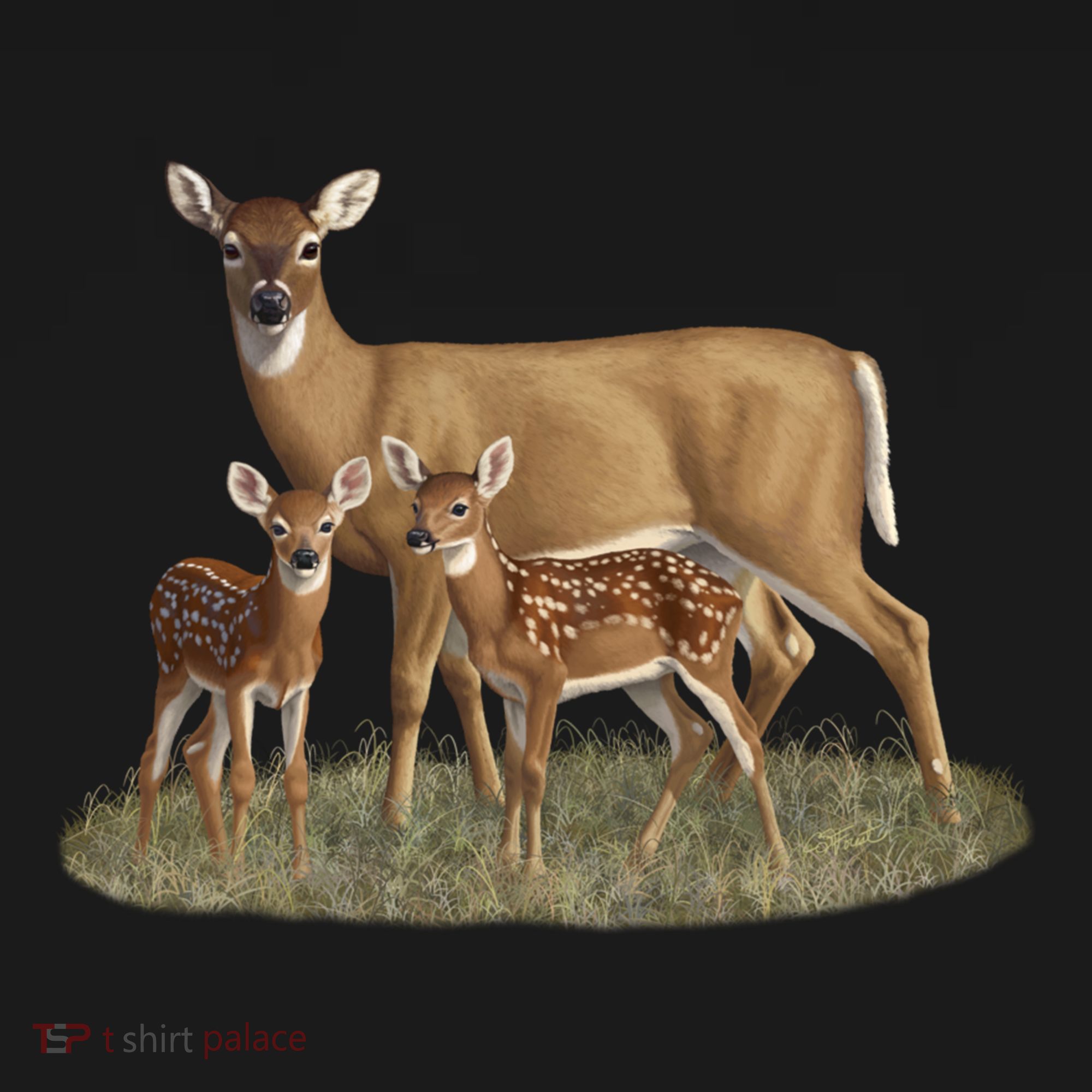 Whitetail Deer Doe And Cute Twin Fawns Wildlife Art Meaningful Gift Ornament