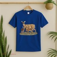 Whitetail Deer Doe And Cute Twin Fawns Wildlife Art Meaningful Gift T-Shirt thumb 2