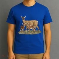 Whitetail Deer Doe And Cute Twin Fawns Wildlife Art Meaningful Gift T-Shirt thumb 3
