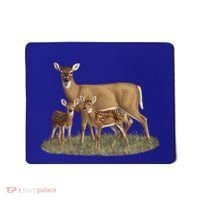 Whitetail Deer Doe And Cute Twin Fawns Wildlife Art Meaningful Gift Mousepad thumb 0